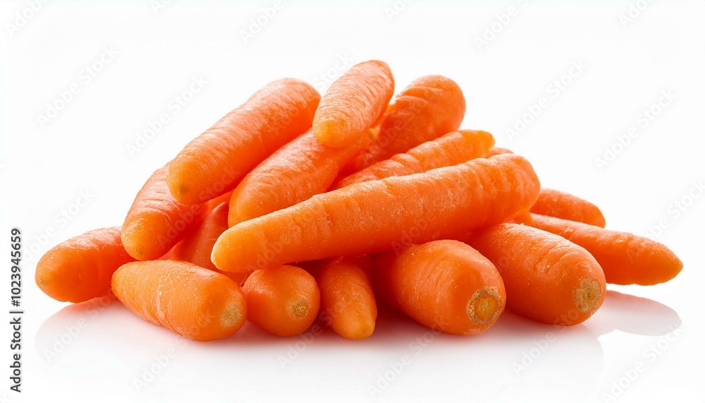 Pile of baby carrots isolated on white Pile of baby carrots isolated on white