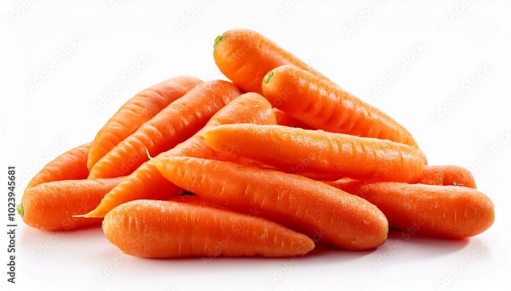 Pile of baby carrots isolated on white background Pile of baby carrots isolated on white background