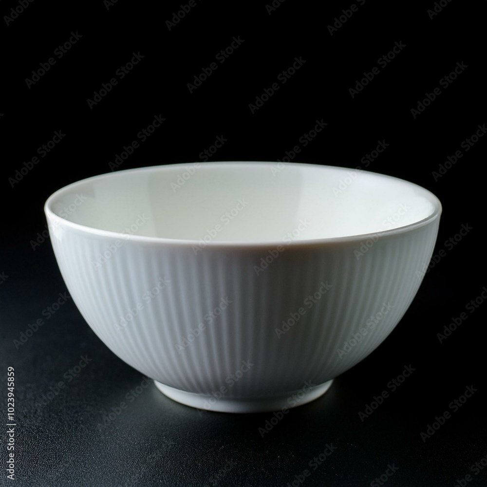White bowl isolated on the black background White bowl isolated on the black background