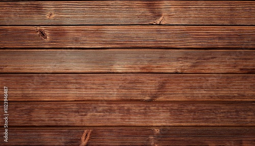 Brown wood panel repeat texture. Realistic timber dark striped wall background.