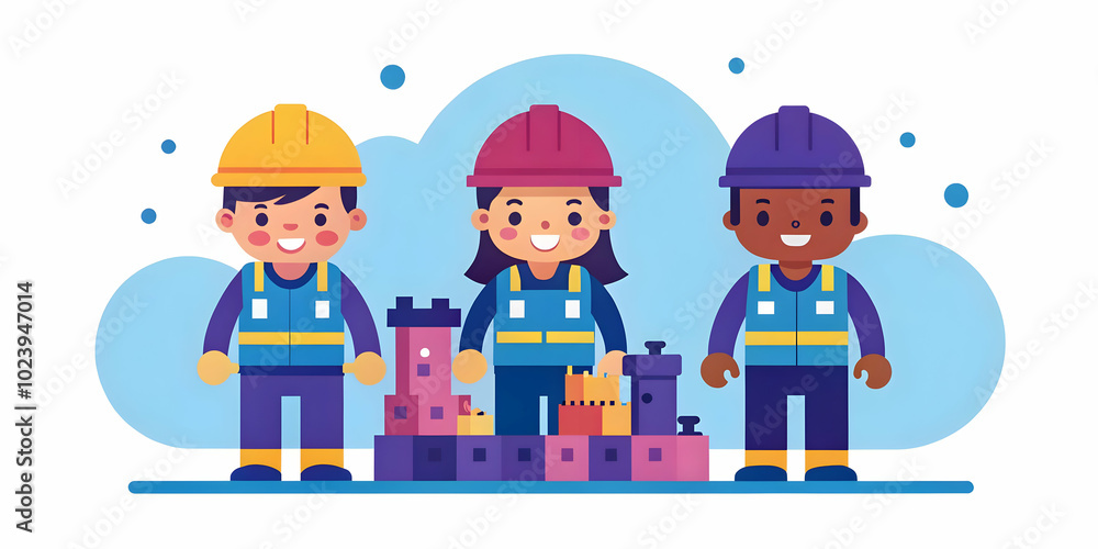 Children Engineers Building Structures in Park - Macro Close Up of Kids with Toy Blocks and Tools, Fostering Creativity and Problem Solving - Photo Stock Concept with Copy Space Children Engineers Building Structures in Park - Macro Close Up of Kids with Toy Blocks and Tools, Fostering Creativity and Problem Solving - Photo Stock Concept with Copy Space