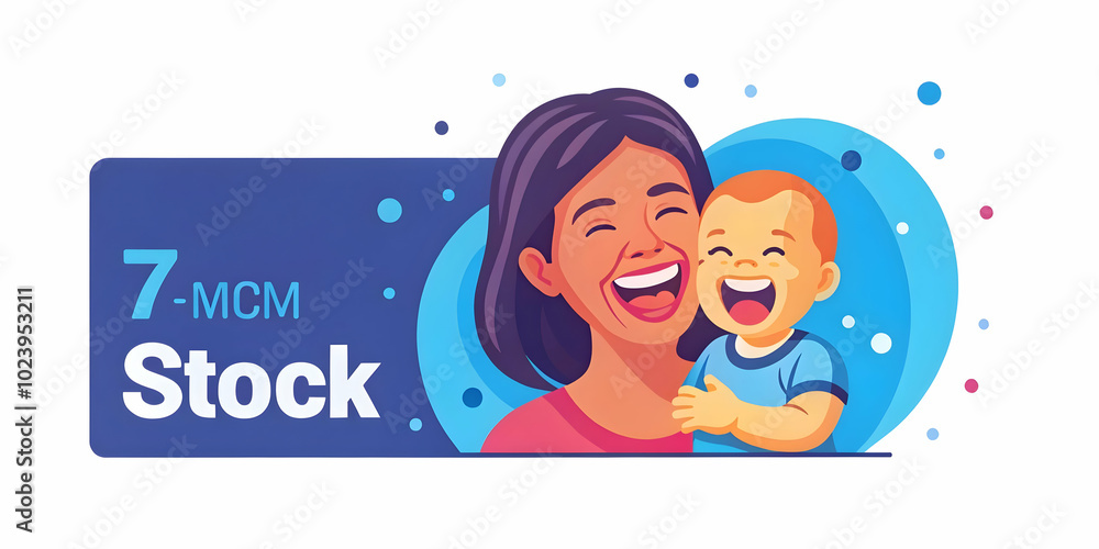 Candid Moment of Mother Laughing with Baby on Glossy Teal Background - Perfect for Family Advertisements with Copy Space Candid Moment of Mother Laughing with Baby on Glossy Teal Background - Perfect for Family Advertisements with Copy Space