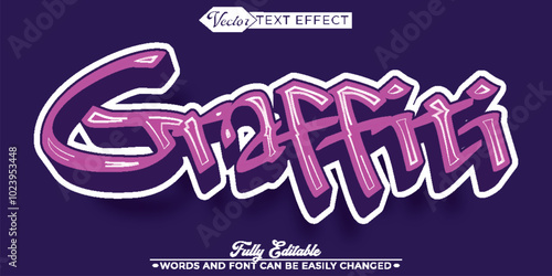 Pink Graffiti Vector Editable Text Effect Template