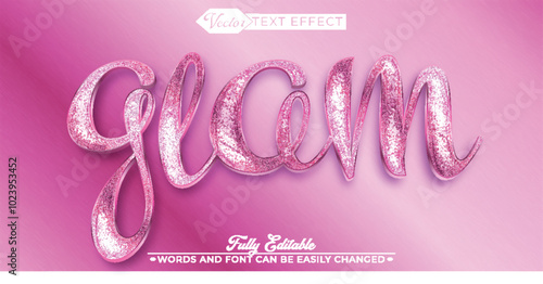 Pink Glam Vector Editable Text Effect Template