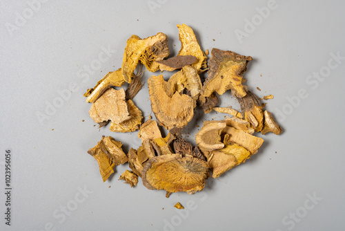 top view herb HuZhang or Polygoni Cuspidati Rhizoma et Radix or Giant Knotweed Root