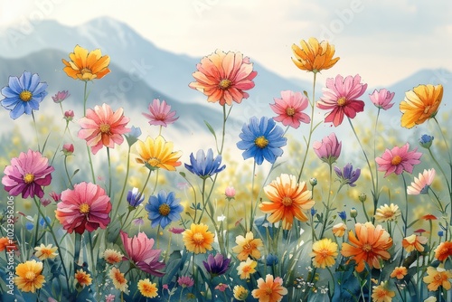 Wallpaper Mural Wildflower Watercolor: Digital Art for Wallpaper Design Torontodigital.ca