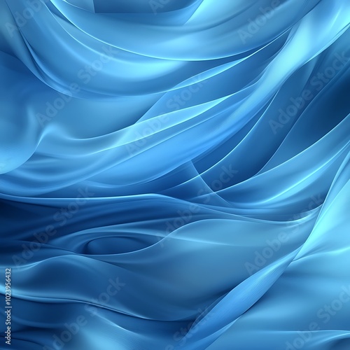 A smooth, flowing abstract design in various shades of blue, evoking a sense of calm and fluidity.