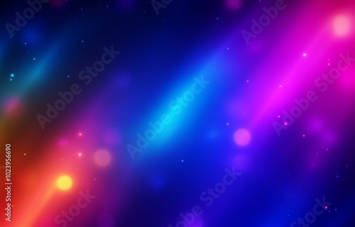 A Vibrant Cosmic Scene with Dynamic Colors and Light Effects