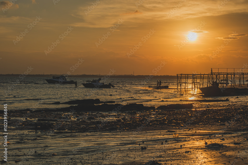 Golden Hour at the Pier in Balikpapan bay.