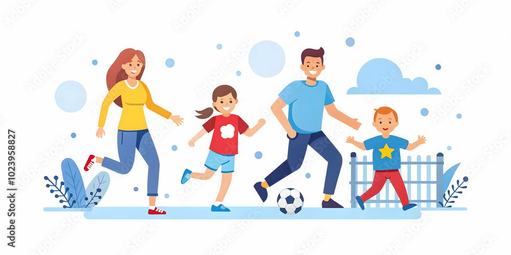 Candid Family Soccer Play in Backyard: Joyful Moments of Outdoor Fitness, Bonding & Family Wellness, Ideal for Sports Gear & Fitness Promotions Candid Family Soccer Play in Backyard: Joyful Moments of Outdoor Fitness, Bonding & Family Wellness, Ideal for Sports Gear & Fitness Promotions