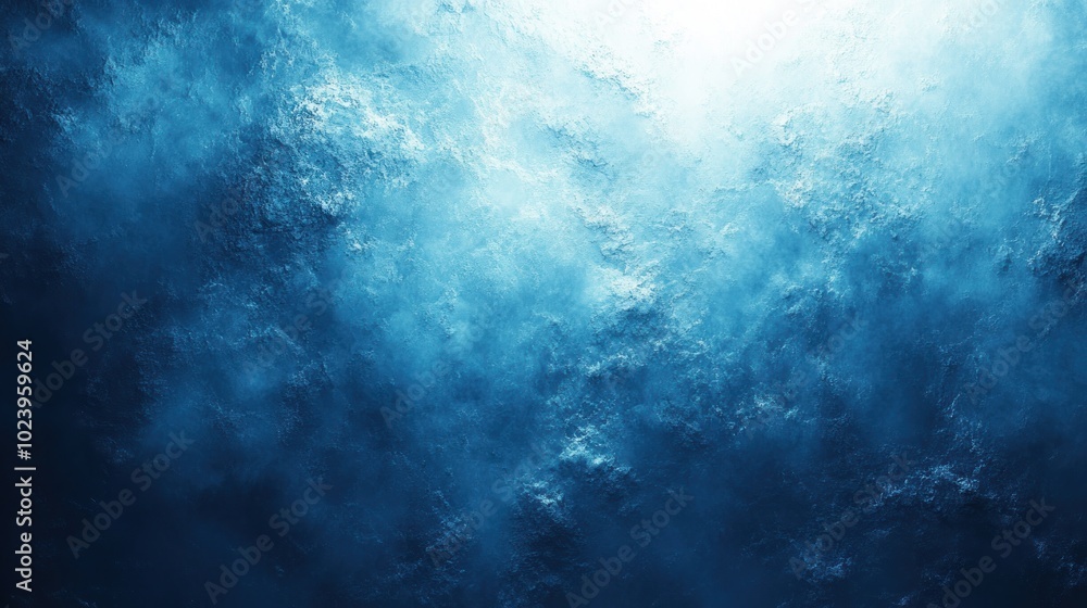 Fototapeta premium Abstract blue textured background with bright light in the upper right corner.