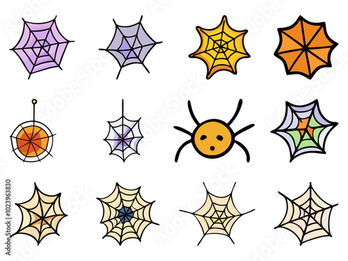 Creepy Spider Webs – Eerie Halloween Vector Set