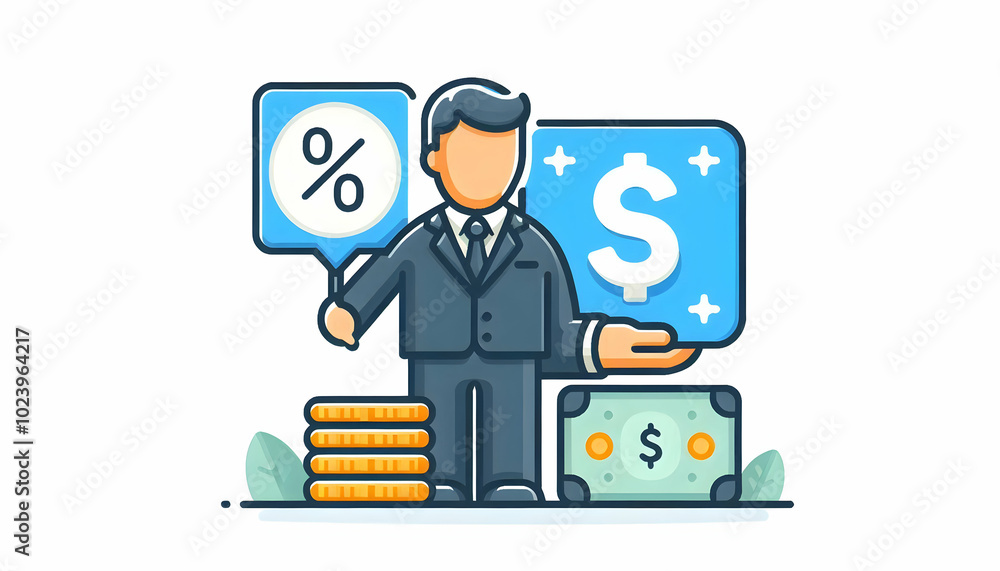 Flat Isolated Discount Sticker and Cash Icon Vector Design for Retail Savings Promotion - Clean, Simple, White Background Illustration Flat Isolated Discount Sticker and Cash Icon Vector Design for Retail Savings Promotion - Clean, Simple, White Background Illustration