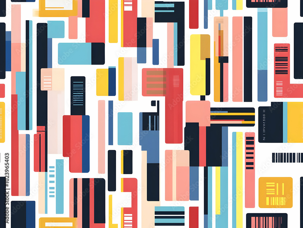 Seamless Tile Pattern with Flat Bar Codes and Price Tags - A Macro View of Consumer Culture in Minimalist Vector Illustration for Smart Business Solutions Seamless Tile Pattern with Flat Bar Codes and Price Tags - A Macro View of Consumer Culture in Minimalist Vector Illustration for Smart Business Solutions