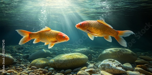 Beautiful aquatic nature and beauty represented by a variety of colorful fishes