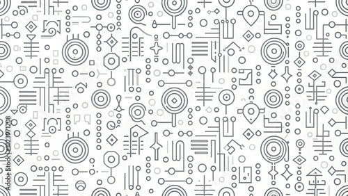 Abstract Grey Morse Code Symbols Seamless Pattern for Modern Design