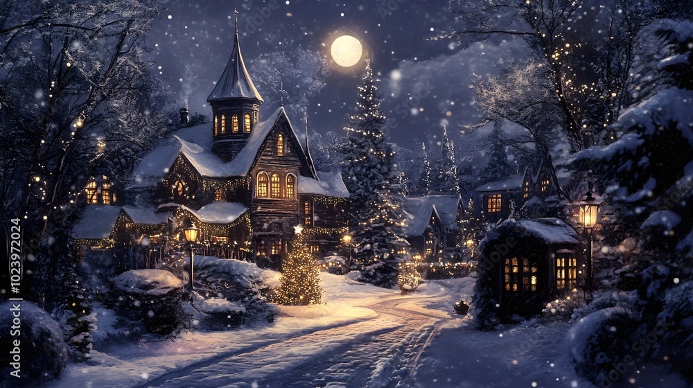Fototapeta premium Christmas night scene