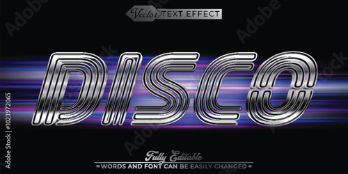 Disco Vector Editable Text Effect Template