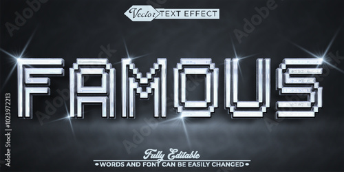 Shiny Bright Famous Vector Editable Text Effect Template