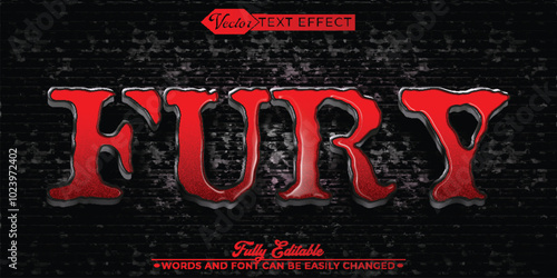 Red Fury Vector Editable Text Effect Template