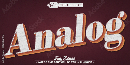 Vintage Analog Vector Editable Text Effect Template