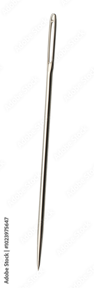 One new sewing needle isolated on white One new sewing needle isolated on white