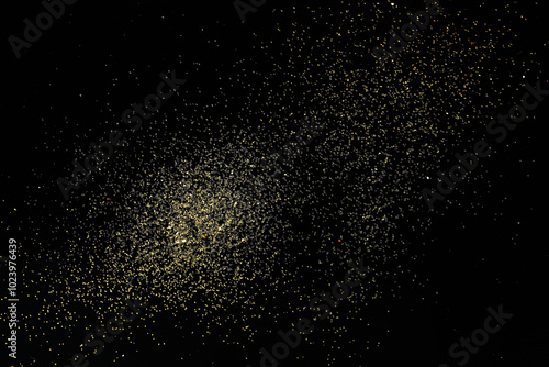 Wallpaper Mural Beautiful shiny golden glitter on black background, top view Torontodigital.ca