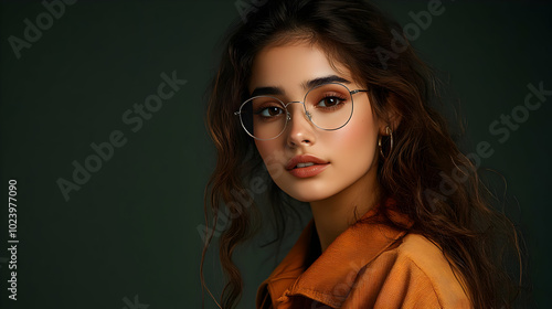 A portrait of a young woman...