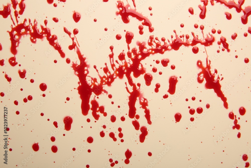 Splashes of red blood on beige background Splashes of red blood on beige background