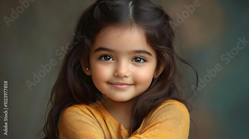 A smiling young girl with l...