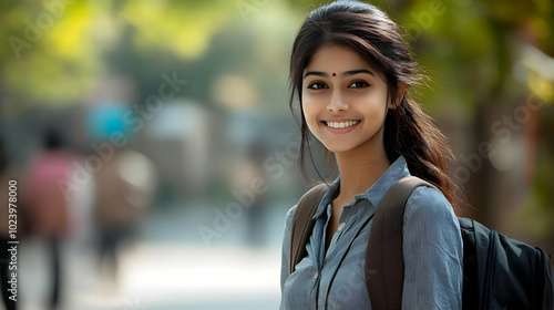A smiling young woman with ...