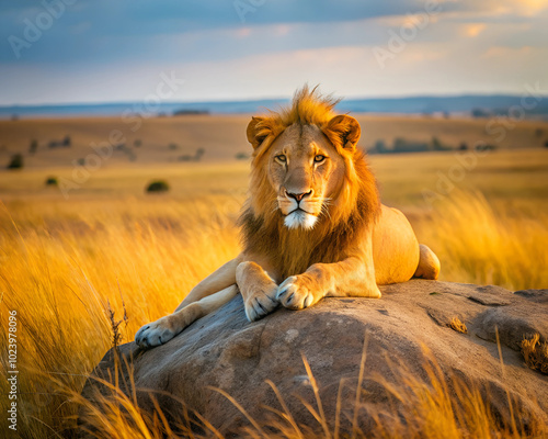 Wallpaper Mural lion in the savannah Torontodigital.ca