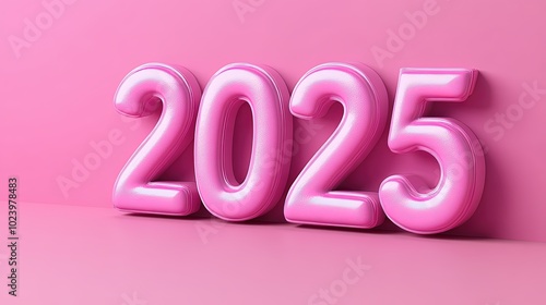 Creative 3D 2025 Design on Minimalist Background