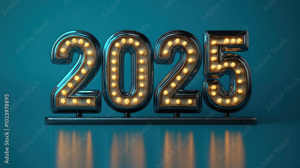 Distinct 2025 Number in Bold 3D Form Distinct 2025 Number in Bold 3D Form