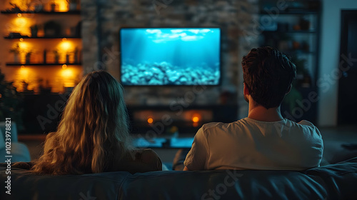 Couple watching an underwat...