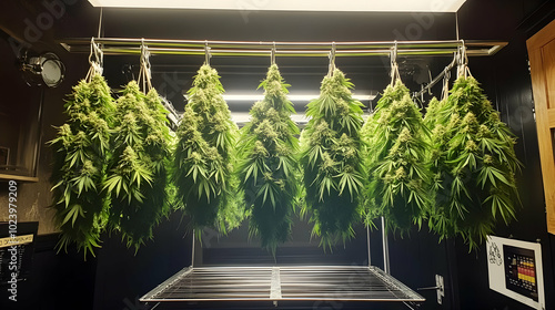 Hanging cannabis plants dry...