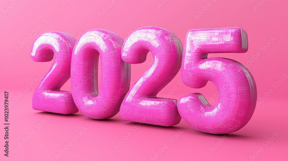 Sleek 2025 Number with Textured Design Sleek 2025 Number with Textured Design
