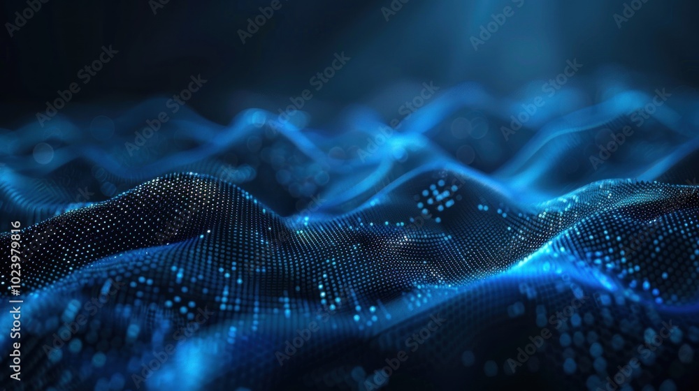 Abstract Blue Digital Wave Background Abstract Blue Digital Wave Background