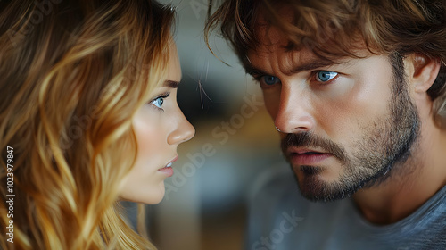 Close-up portrait of two in...