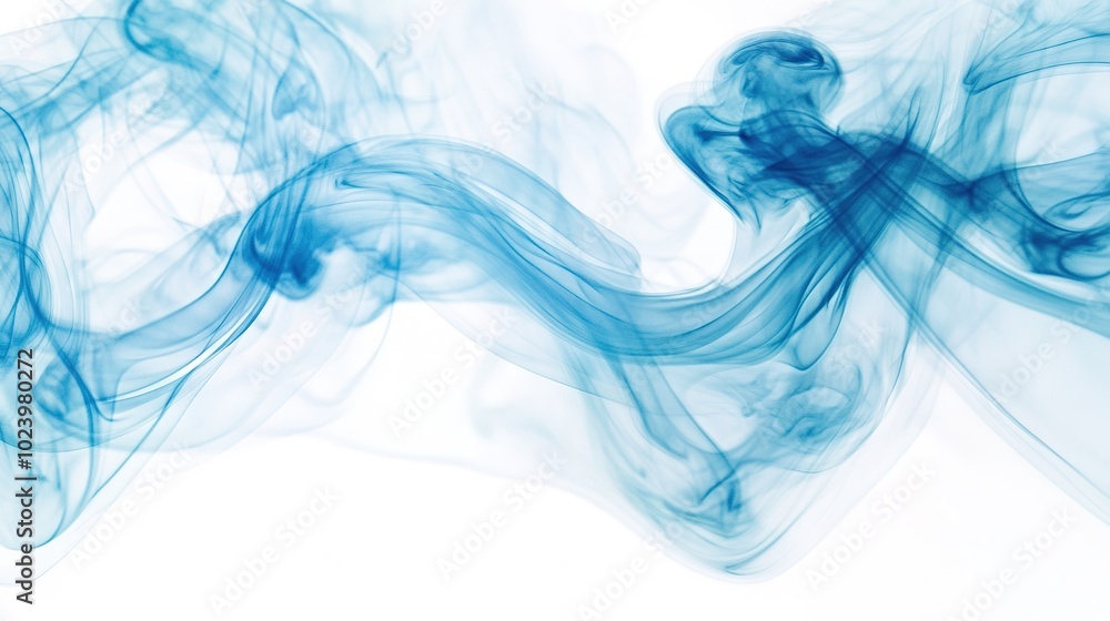 Blue Smoke on White Background Blue Smoke on White Background
