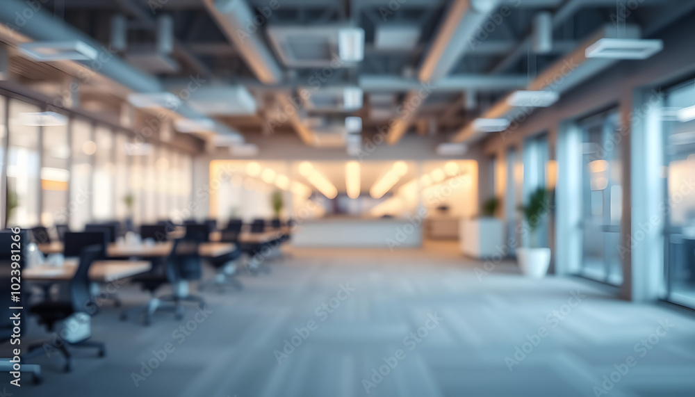 Blurred empty open space office. Abstract light bokeh at office interior background isolated with white highlights, png Blurred empty open space office. Abstract light bokeh at office interior background isolated with white highlights, png