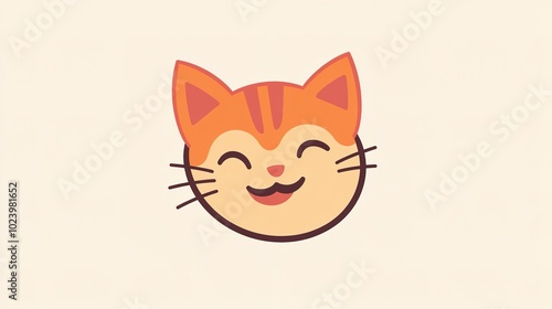 Adorable Smiling Cat Logo Design