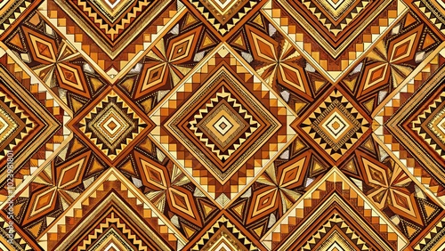 A contemporary brown Scandinavian-inspired geometric seamless pattern, perfect for stylish textile and wallpaper designs, harmoniously blending modern aesthetics with timeless elegance for versatile a