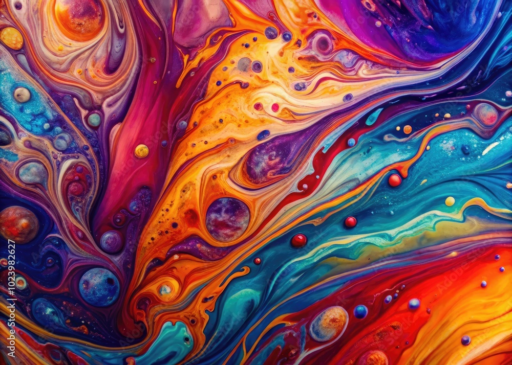 Obraz premium Colorful Abstract Fluid Art Background - Acrylic Paint Pour Medium for Creative Projects
