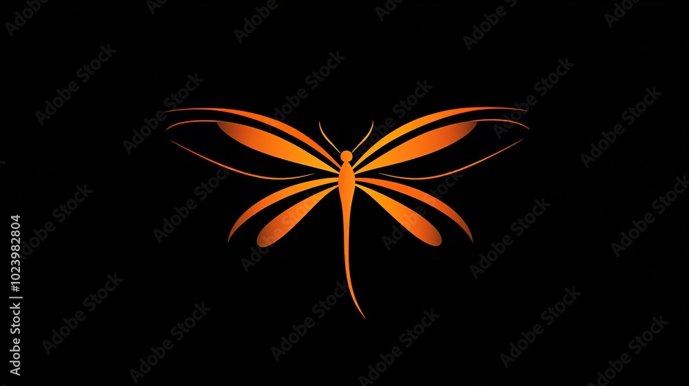 Abstract Firefly Logo Design - Silhouette Vector Art Abstract Firefly Logo Design - Silhouette Vector Art