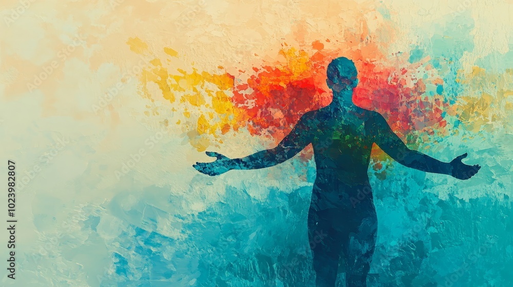 Naklejka premium Artistic interpretation exploring deep themes of emotion, identity, and culture, vibrant colors and intricate details create a captivating visual narrative.