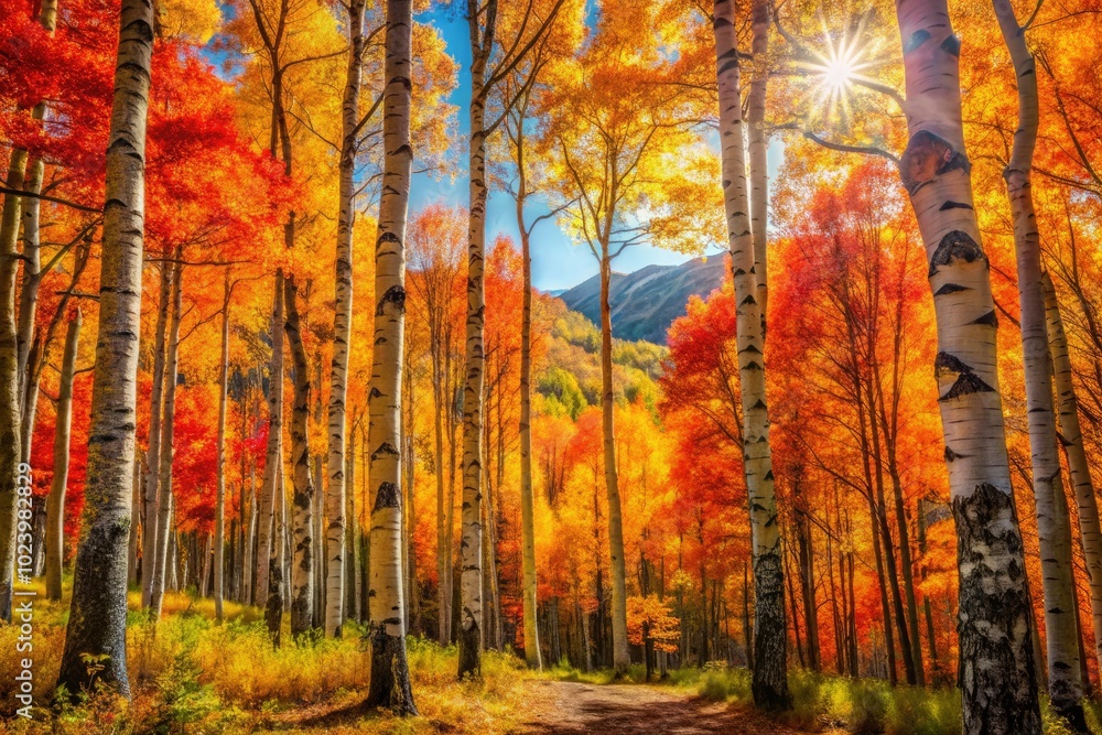 Colorful birch trees blanket the Great Smoky Mountains in autumn, their golden leaves shimmering against the crisp air, creating a breathtaking and serene natural landscape. Colorful birch trees blanket the Great Smoky Mountains in autumn, their golden leaves shimmering against the crisp air, creating a breathtaking and serene natural landscape.