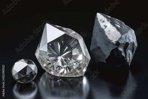 Shiny diamonds in various sizes ,Reflective Surface massive crystal