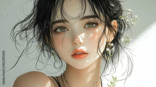 A portrait of a young woman...