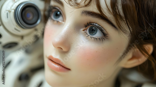 Close-up of a realistic hum...